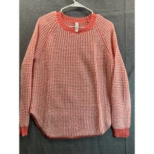 Aeropostale Sweater Women Medium Orange Long Sleeve Round Neck Knitted Pullover